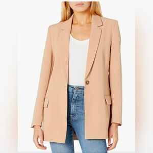 The Drop Women's Blake Long Blazer L Praline